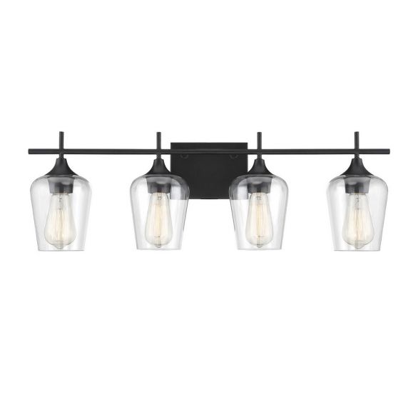 Octave 4-Light Bathroom Vanity Light in Black