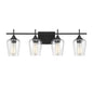 Octave 4-Light Bathroom Vanity Light in Black