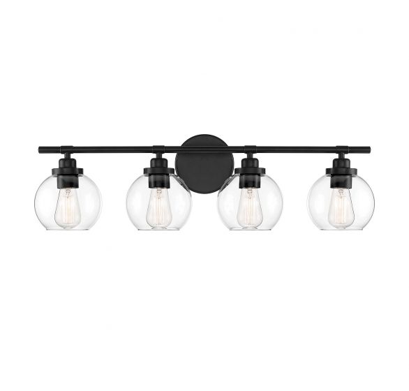 Carson 4-Light Bathroom Vanity Light in Matte Black