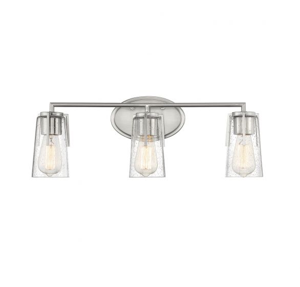 Sacremento 3-Light Bathroom Vanity Light in Satin Nickel