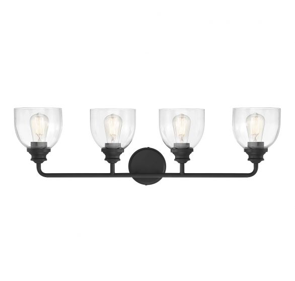 Vale 4-Light Bathroom Vanity Light in Black