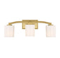 Whitney 3-Light Bathroom Vanity Light in Warm Brass