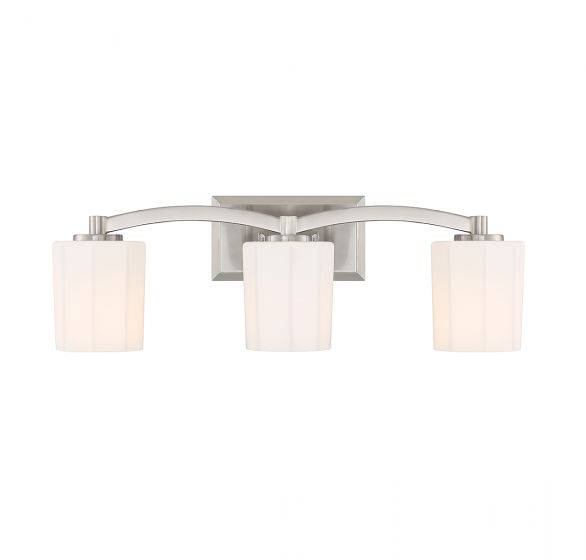 Whitney 3-Light Bathroom Vanity Light in Satin Nickel