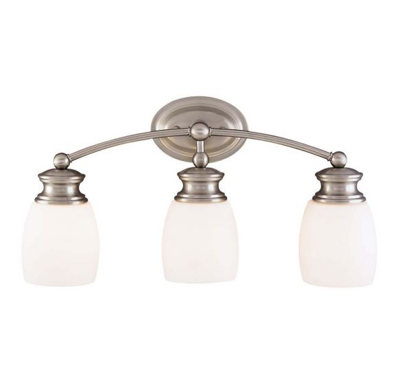 Elise 3-Light Bathroom Vanity Light in Satin Nickel