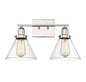 Drake 2-Light Bathroom Vanity Light in Polished Nickel