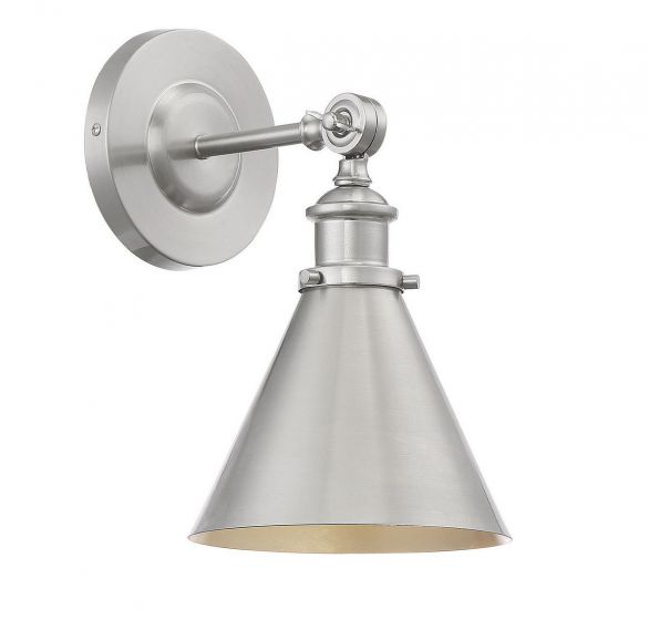 Glenn 1-Light Adjustable Wall Sconce in Satin Nickel