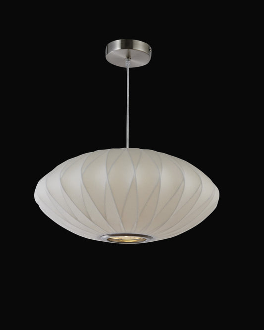 LM10904-18 Oval Cocoon Ceiling 18" Pendant White