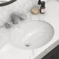 Ruvati 16 x 13 inch Undermount Bathroom Sink White Oval Porcelain Ceramic with Overflow - RVB0618