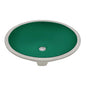 Ruvati 16 x 13 inch Undermount Bathroom Sink Emerald Green Oval Porcelain Ceramic with Overflow - RVB0618EG