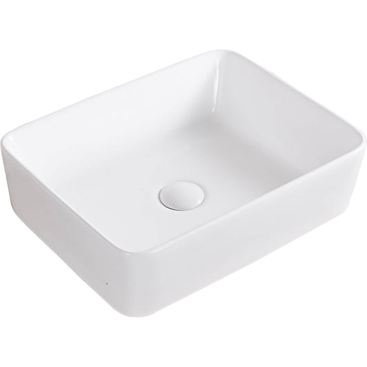 Ruvati 19 x 14 inch Bathroom Vessel Sink White Rectangular Above Vanity Counter Porcelain Ceramic - RVB1915