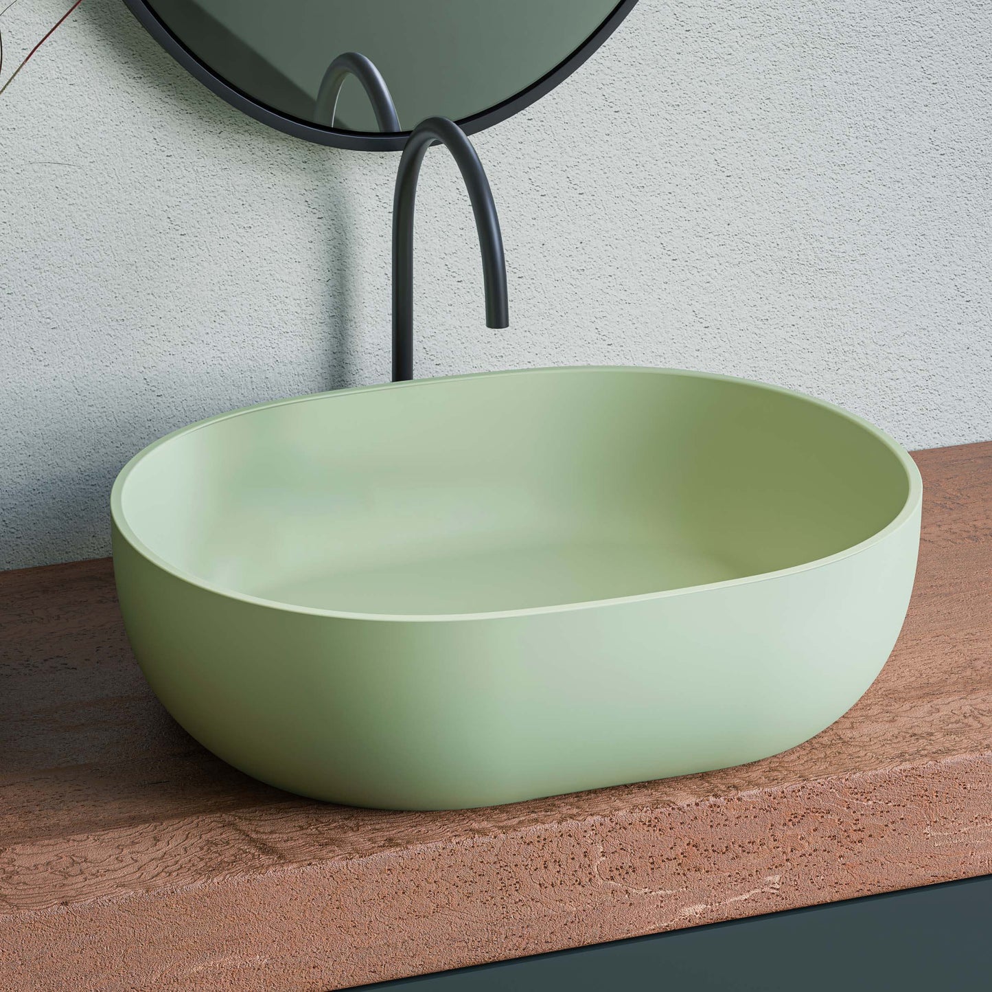 Ruvati 19-inch Avocado Lime Green epiStone Solid Surface Bathroom Vessel Sink - RVB2119GN