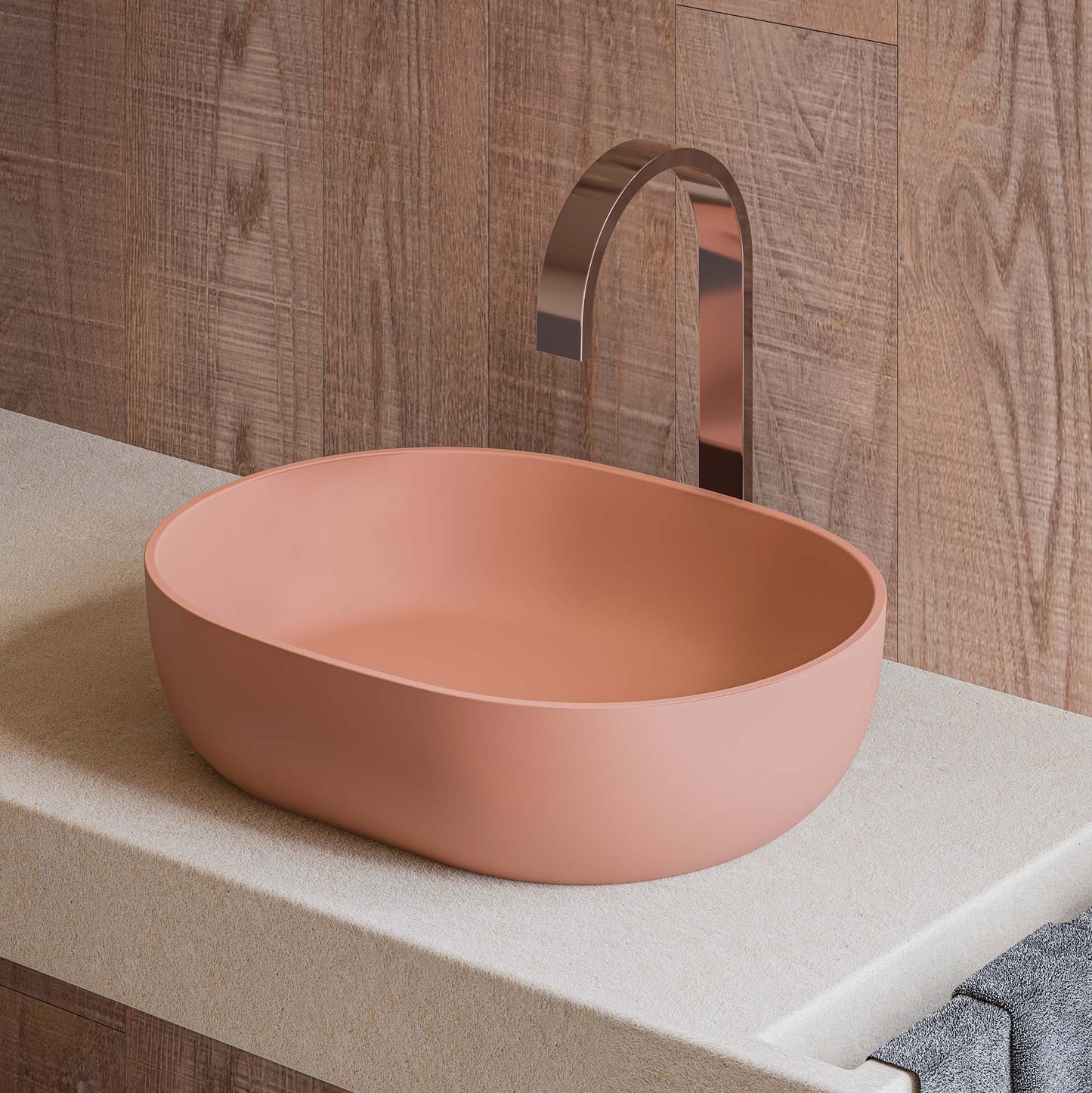 Ruvati 19-inch Sedona Clay Pink epiStone Solid Surface Bathroom Vessel Sink - RVB2119TL