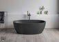 Ruvati 59-inch Matte Black epiStone Solid Surface Oval Freestanding Bath Tub Canali - RVB6744BK