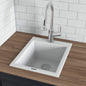 Ruvati 16 x 20 inch epiGranite Drop-in Topmount Granite Composite Single Bowl Kitchen Sink - Arctic White - RVG1016WH