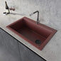 Ruvati 33 x 22 inch Granite Composite Drop-in Topmount Single Bowl Kitchen Sink - Carnelian Red - RVG1033RD