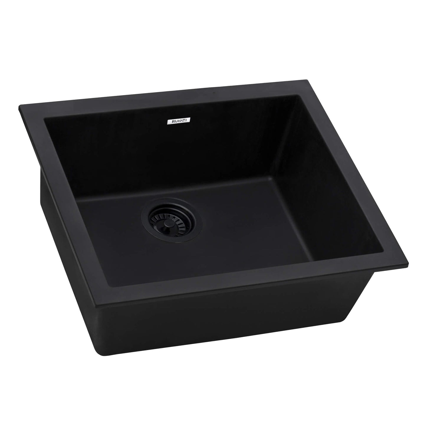 Ruvati 21 x 17 inch Granite Composite Undermount Single Bowl Wet Bar Prep Sink - Midnight Black - RVG2022BK