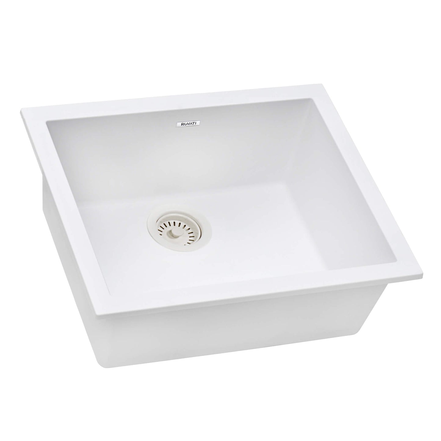 Ruvati 21 x 17 inch Granite Composite Undermount Single Bowl Wet Bar Prep Sink - Arctic White - RVG2022WH