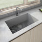 Ruvati 30 x 18 inch Granite Composite Undermount Single Bowl Kitchen Sink - Silver Gray - RVG2030GR