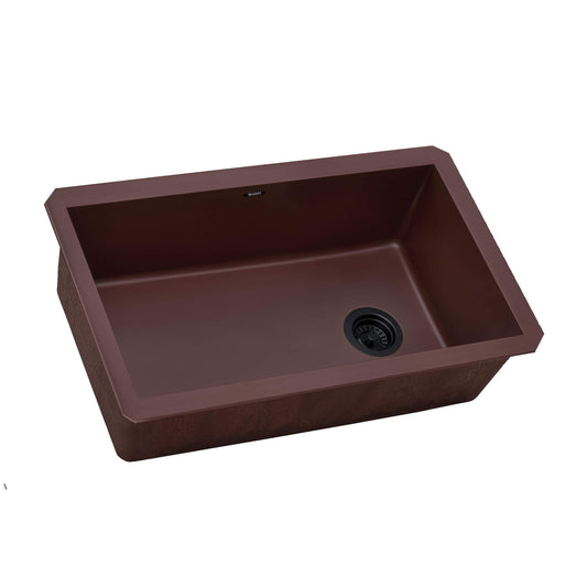 Ruvati 32 x 19 inch epiGranite Undermount Granite Composite Single Bowl Kitchen Sink - Carnelian Red - RVG2033RD