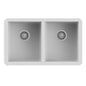 Ruvati 32 x 19 inch Granite Composite Undermount Double Bowl Kitchen Sink - Arctic White - RVG2388WH