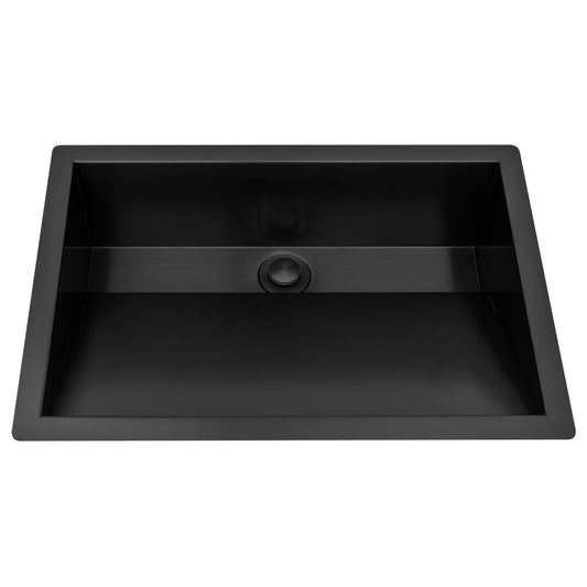 Ruvati 20 x 14 inch Gunmetal Black Stainless Steel Undermount Ramp Bathroom Sink Stainless Steel - RVH6140BL