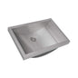 Ruvati 20 x 14 inch Brushed Stainless Steel Rectangular Bathroom Sink Semi-Recessed- RVH6211ST