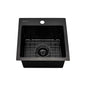 Ruvati 15 inch Gunmetal Black Stainless Steel Drop-in Topmount Bar Prep Sink Single Bowl - RVH8115BL