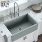 Ruvati 30 x 20 inch Fireclay Reversible Farmhouse Apron-Front Kitchen Sink Single Bowl - Horizon Gray - RVL2100GR