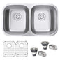 Ruvati 32-inch Undermount 50/50 Double Bowl 16 Gauge Stainless Steel Kitchen Sink - RVM4300