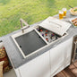 Ruvati Insulated Ice Chest and Outdoor Sink 29 x 20 inch BBQ Workstation Topmount T-316 Stainless Steel - RVQ6290