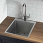 Ruvati Topmount Laundry Utility Sink 18 x 22 x 12 inch Rounded Corners Deep 16 Gauge Stainless Steel - RVU6018