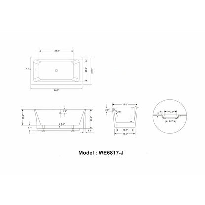 Legion White Acrylic Soaking Tub WE6817-J