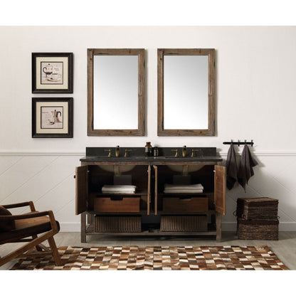 Legion Furniture 60" Solid Wood Sink Vanity With Moon Stone Top-No Faucet WH5160-BR