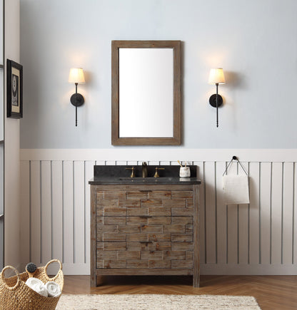 36" Rustic Fir Bath Vanity with Moon Stone Marble Top