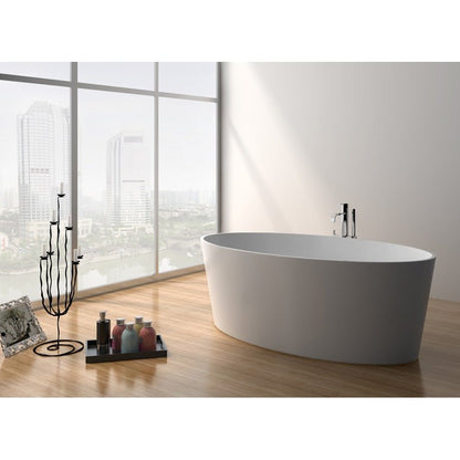 Legion Furniture 63" White Matt Solid Surface Tub - No Faucet WJ8617-W