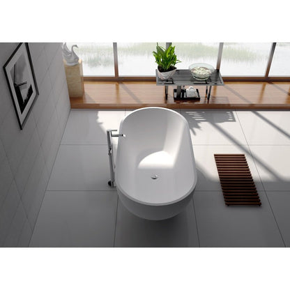 Legion Furniture 70.1" White Matt Solid Surface Tub - No Faucet WJ8619-W