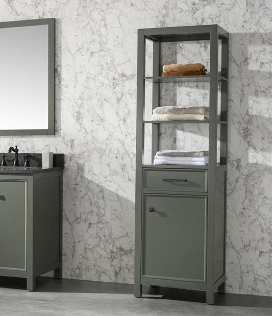 21" Bainbridge Collection Pewter Green Linen Cabinet