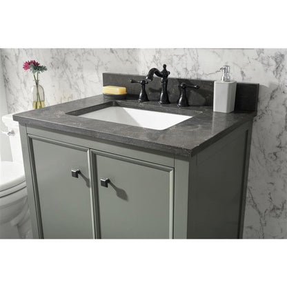 Legion Furniture 30" Pewter Green Finish Sink Vanity Cabinet With Blue Lime Stone Top WLF2130-PG