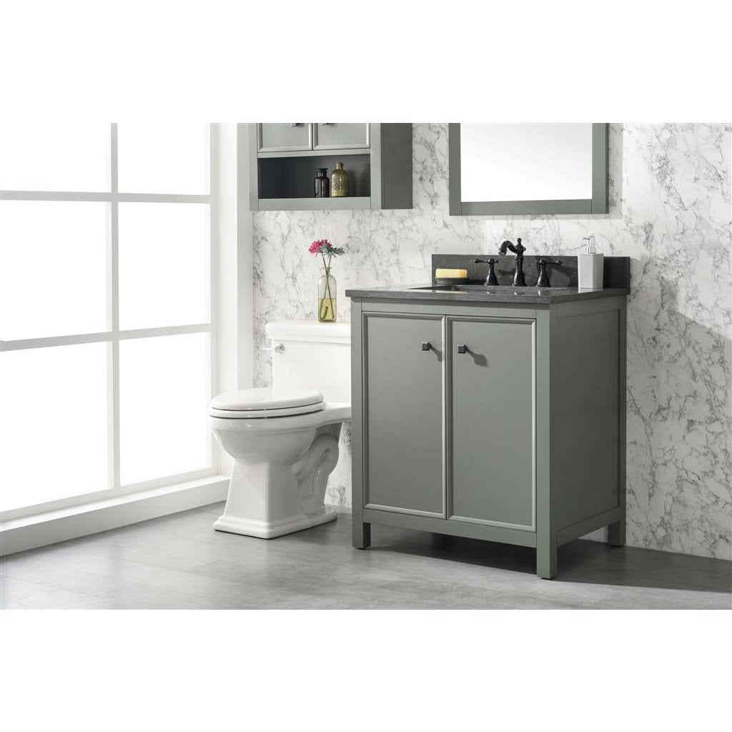 Legion Furniture 30" Pewter Green Finish Sink Vanity Cabinet With Blue Lime Stone Top WLF2130-PG