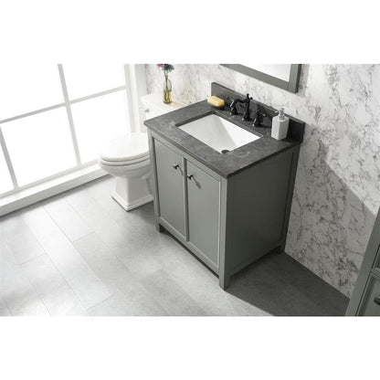 Legion Furniture 30" Pewter Green Finish Sink Vanity Cabinet With Blue Lime Stone Top WLF2130-PG