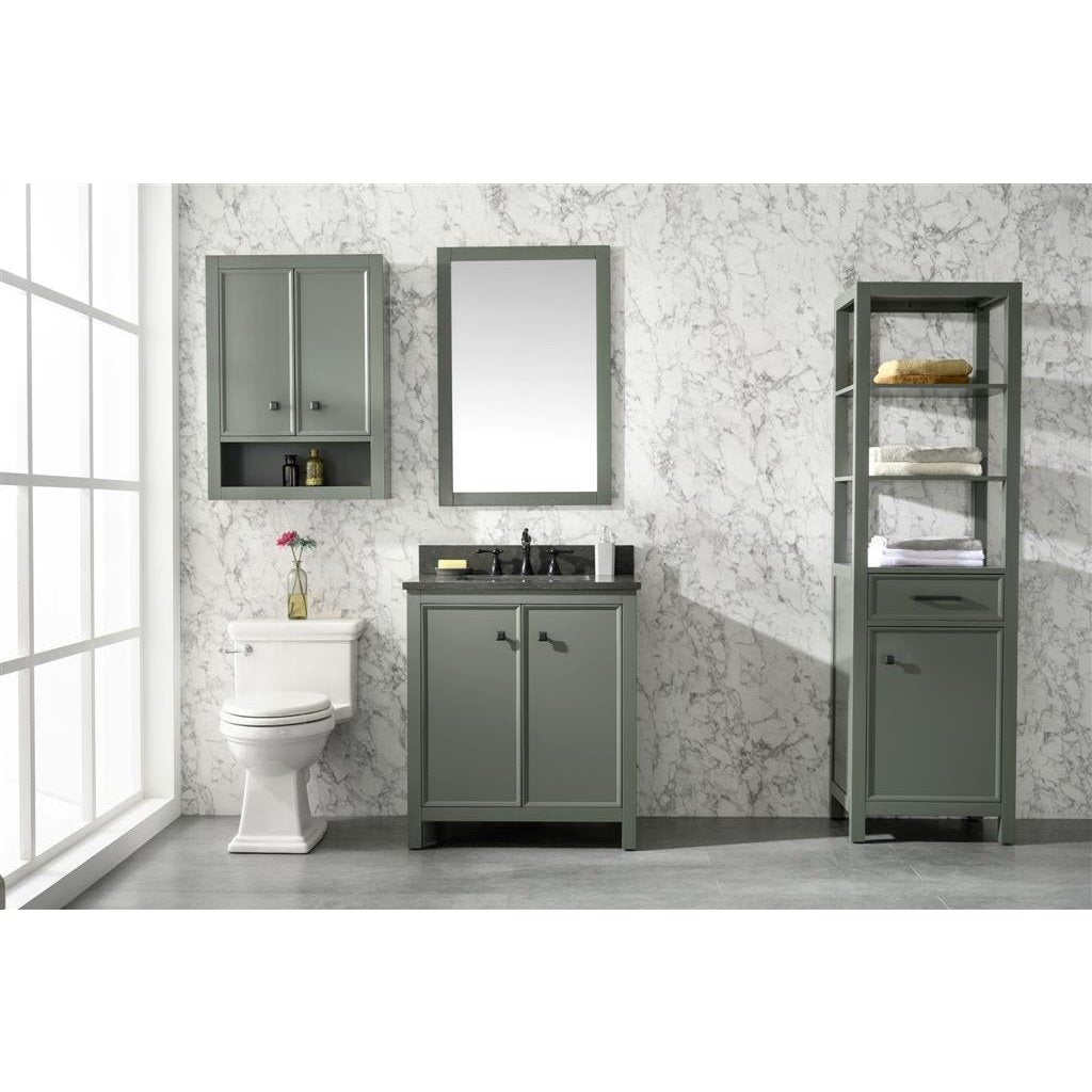 Legion Furniture 30" Pewter Green Finish Sink Vanity Cabinet With Blue Lime Stone Top WLF2130-PG