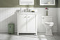 30" Bainbridge Vanity with Single Sink and Carrara Marble Top in White Finish