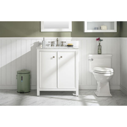 Legion Furniture 30" White Finish Sink Vanity Cabinet With Carrara White Top WLF2130-W