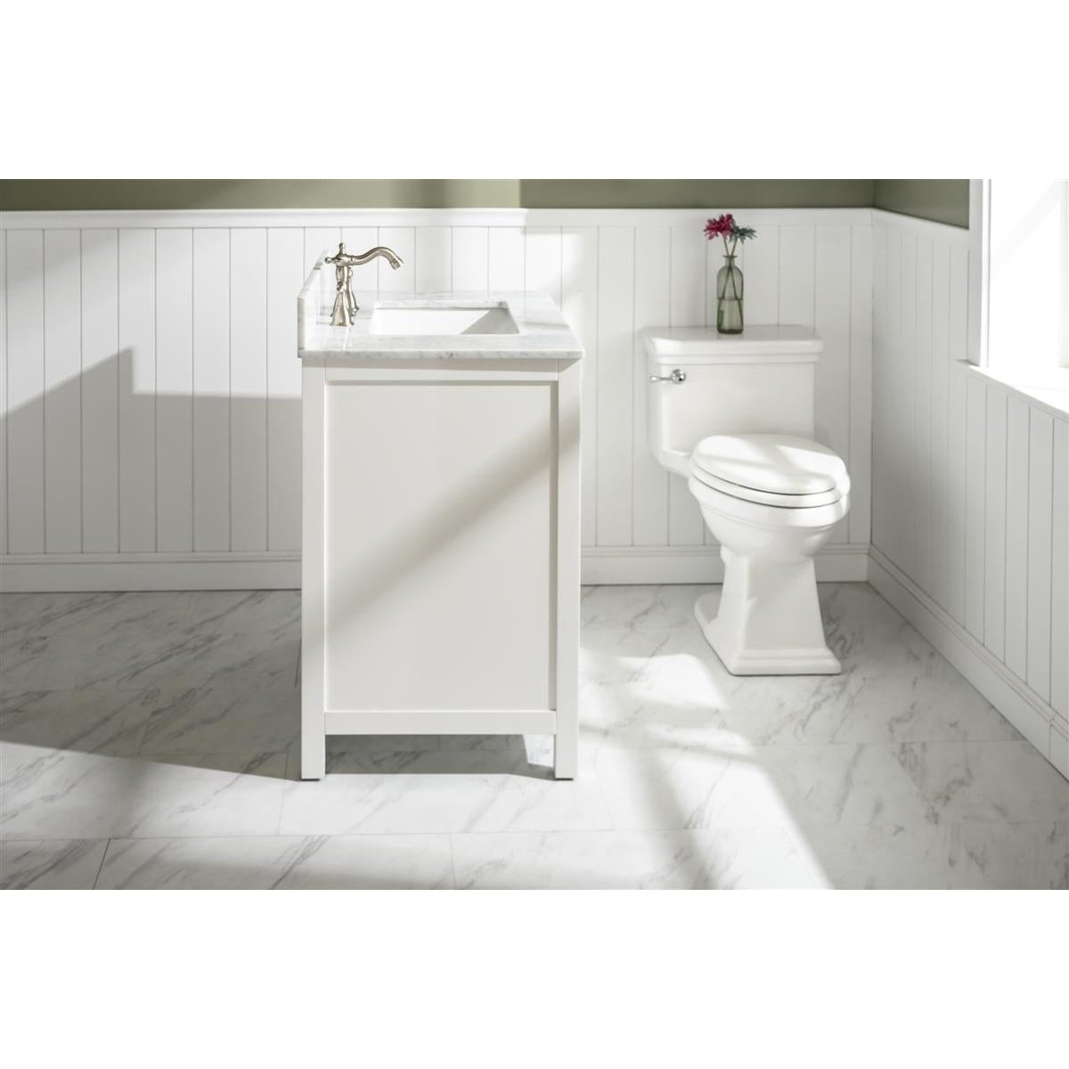 Legion Furniture 30" White Finish Sink Vanity Cabinet With Carrara White Top WLF2130-W