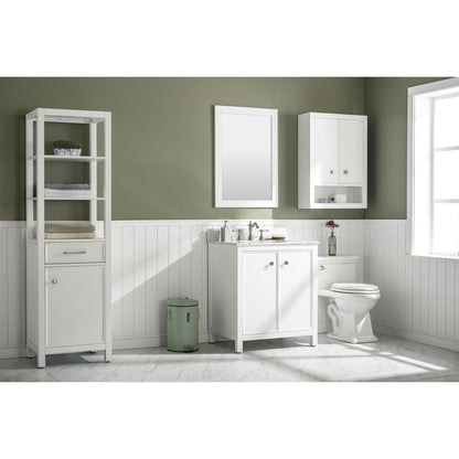 Legion Furniture 30" White Finish Sink Vanity Cabinet With Carrara White Top WLF2130-W