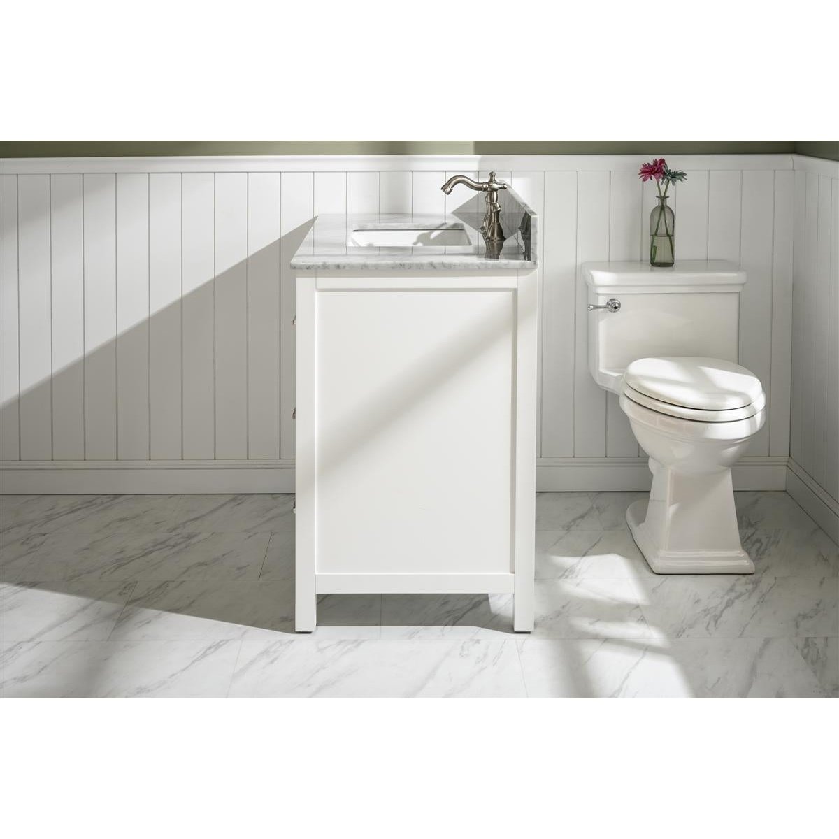 Legion Furniture 36" White Finish Sink Vanity Cabinet With Carrara White Top WLF2136-W