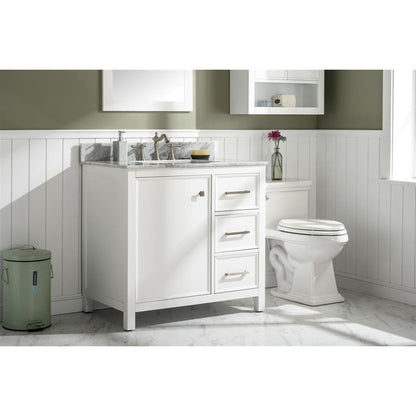 Legion Furniture 36" White Finish Sink Vanity Cabinet With Carrara White Top WLF2136-W