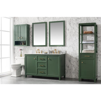 Legion Furniture 54" Vogue Green Finish Double Sink Vanity Cabinet With Carrara White Top WLF2154-VG