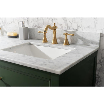 Legion Furniture 60" Vogue Green Finish Double Sink Vanity Cabinet With Carrara White Top WLF2160D-VG