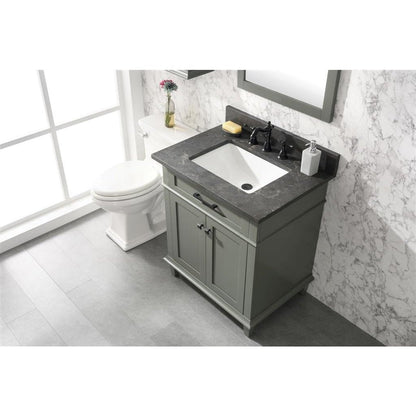 Legion Furniture 30" Pewter Green Finish Sink Vanity Cabinet With Blue Lime Stone Top WLF2230-PG